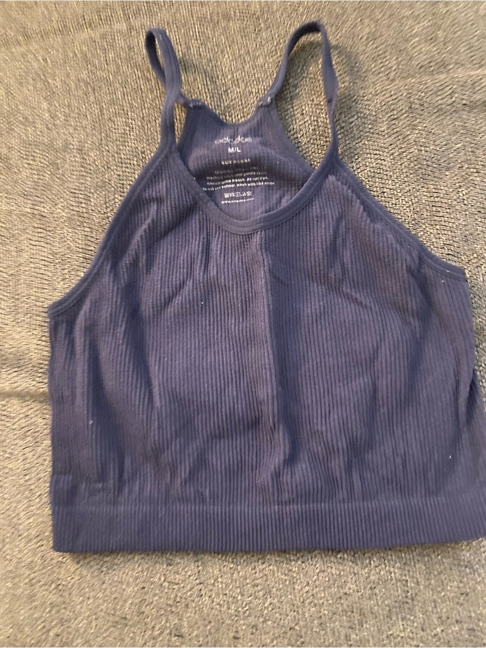 aerie Ribbed Racerback Crop Tank - Navy Blue